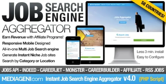 Instant Job Search Engine Aggregator PHP Script