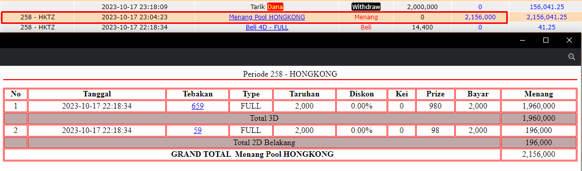 Bukti JP togel hari ini