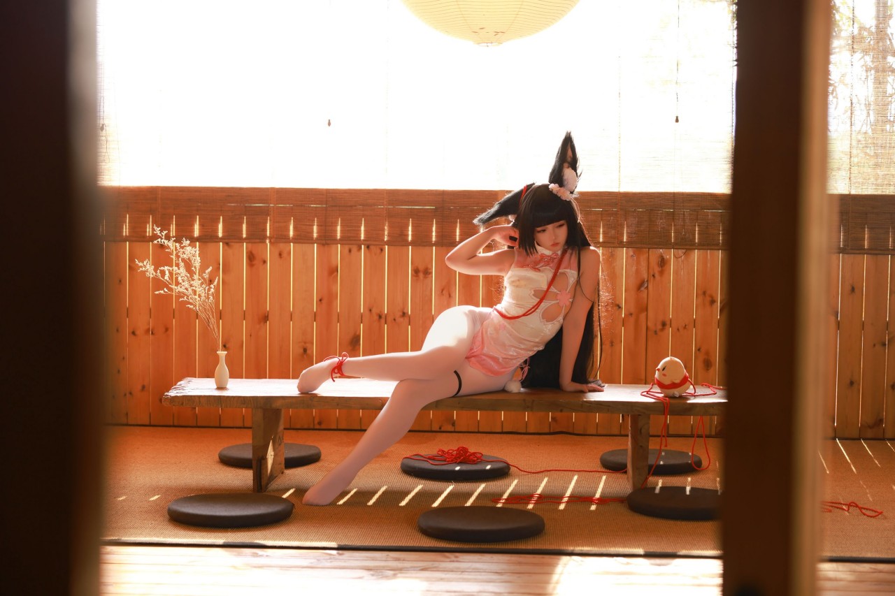 g44 不 会 受伤长门写真作品，日式庭院里的温柔背影插图5