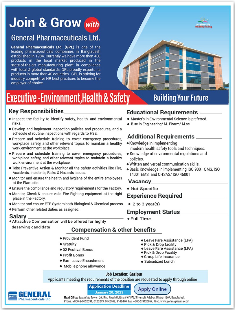 General Pharmaceutical Job Circular 2023
