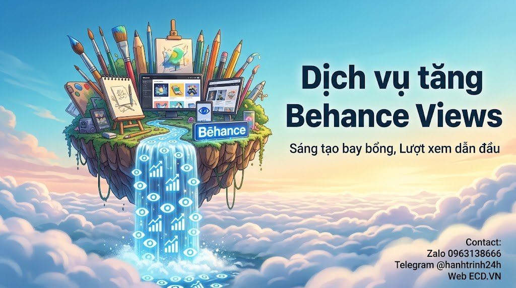 tăng behance views thật cho project