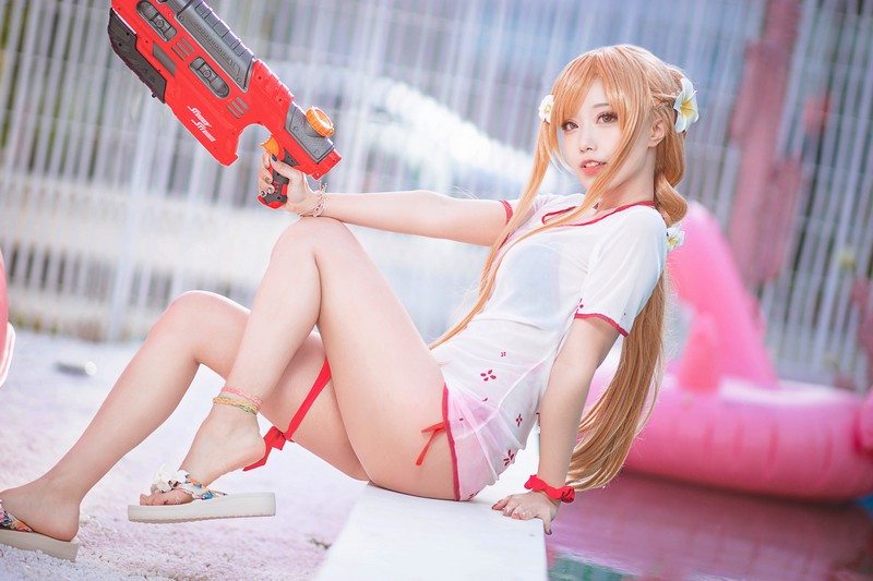 切切Celia 亚丝娜泳装 Asuna Cosplay 高清写真 21P插图8