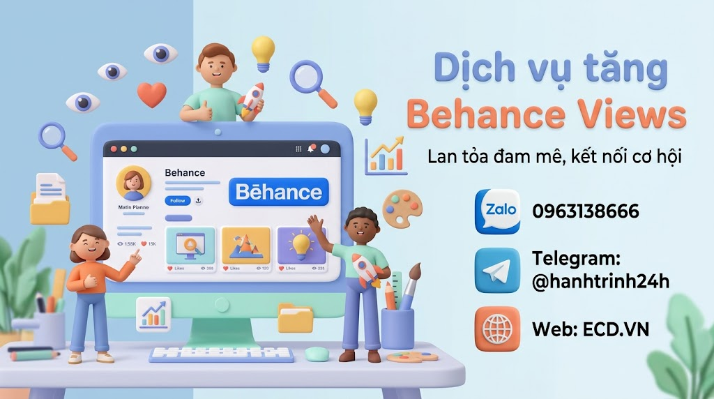 dịch vụ tăng behance views 2024 tăng like