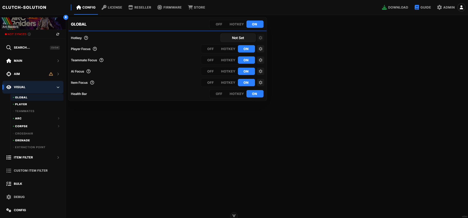 Focus Settings