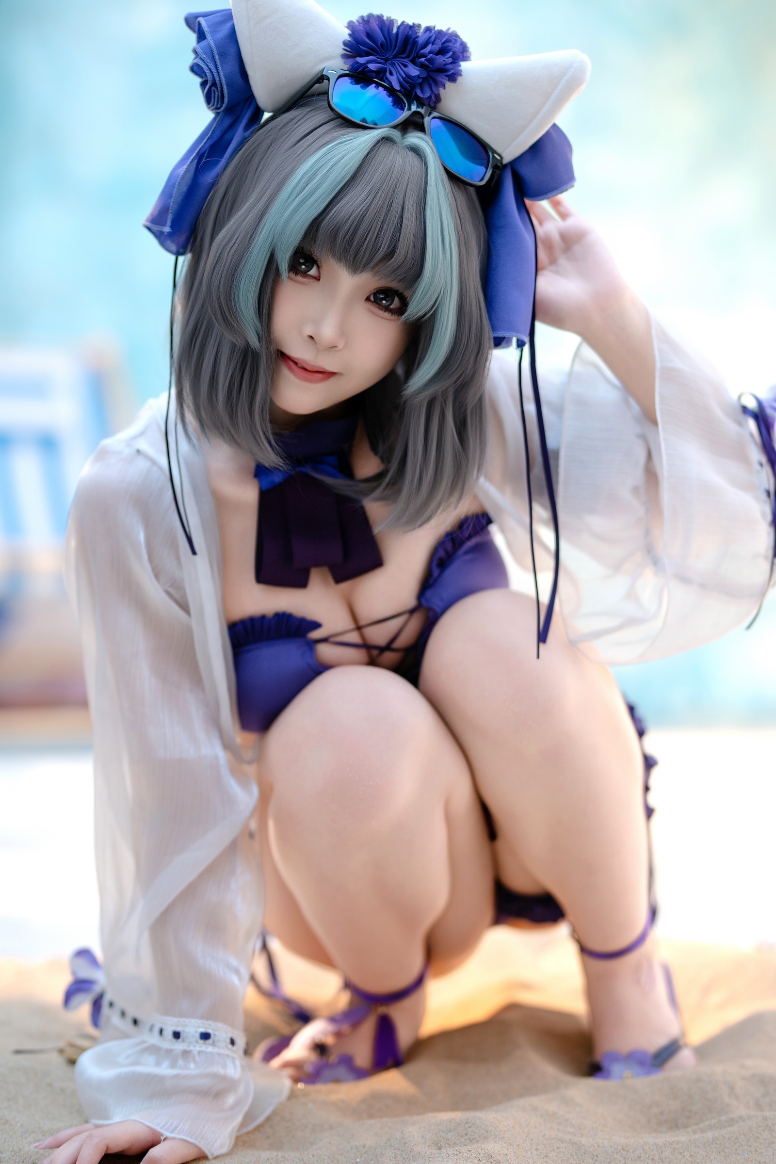 Bangni邦尼 – 泳装柴郡 Cosplay 高清写真集（86P-832MB）碧蓝航线插图5