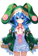 1girl, yoshino (date a live), blue hair, blue eye, Green Coat, animal hood down, s-2438903827