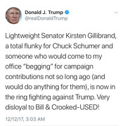 Lightweight Gillibrand trump tweet