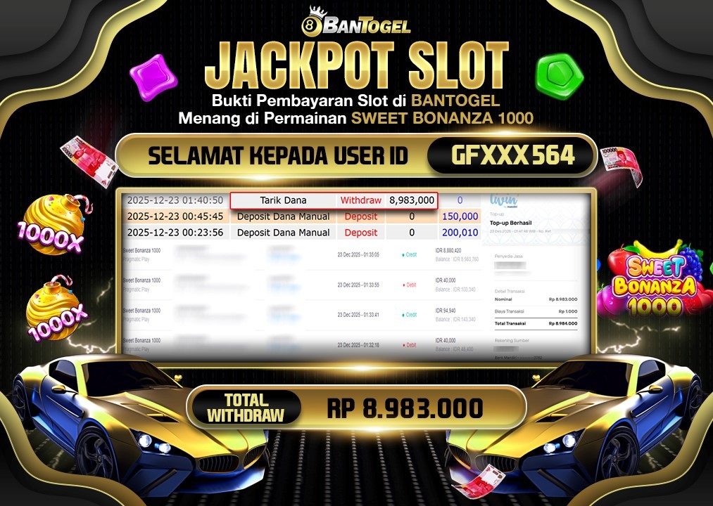 BUKTI JACKPOT LUNAS BANTOGEL