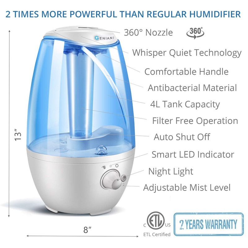 Details about Ultrasonic Cool Mist Humidifier, Air Humidifier for Home, Adjustable Mist Output Details about Ultrasonic Cool Mist Humidifier, Air Humidifier for Home, Adjustable Mist Output