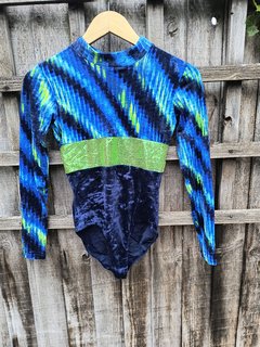 Blue Long Sleeve Leotard - Dance Size 4