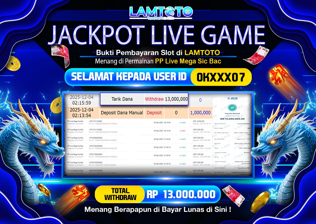 BUKTI JACKPOT LUNAS LAMTOTO