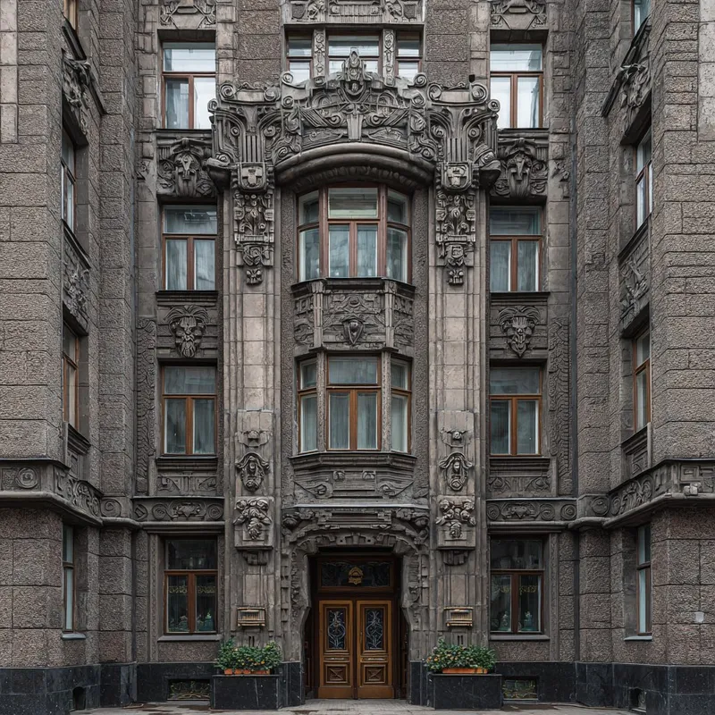 Фасад дома в стиле модерн
