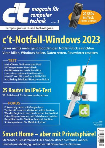 Cover: ct Magazin für Computertechnik Januar No 02 2023