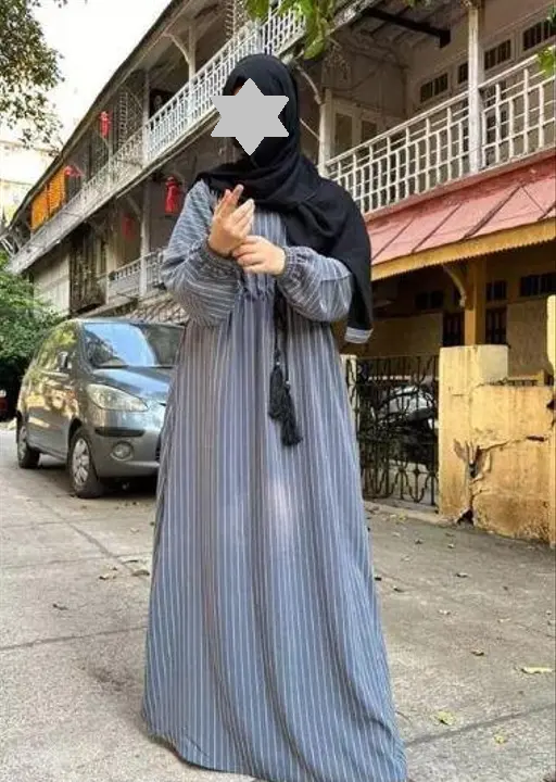 Fancy Muslim Wear Abaya Burqa Patti Dori Naqab (WITHOUT SHAWL) Color1 (R227)