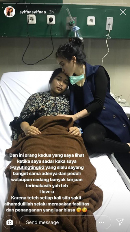 Unggahan Instagram Story Adik Ayu Ting Ting, Rabu (14/11/2018)