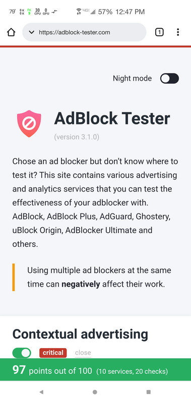 Ad block test - what score do you get? : r/Adguard