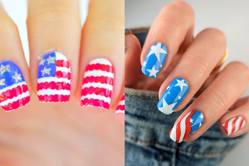 Simple 4th of July Nails