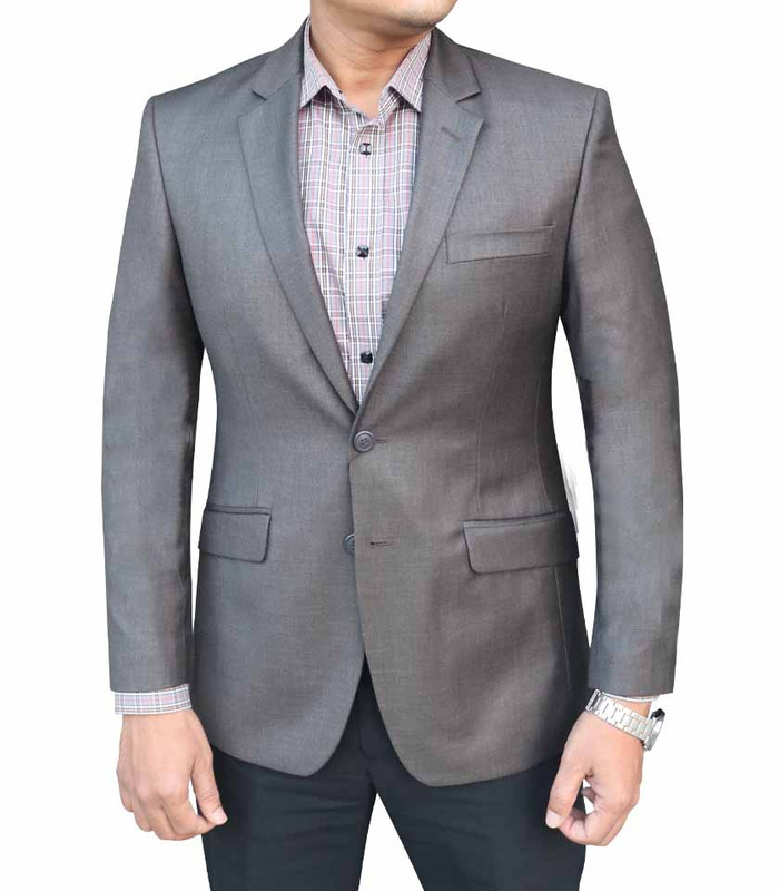 Formal Two Button Bottom Round Curve Pocket Side Open Blazer for Men – Color: 824 (10) Chocolate