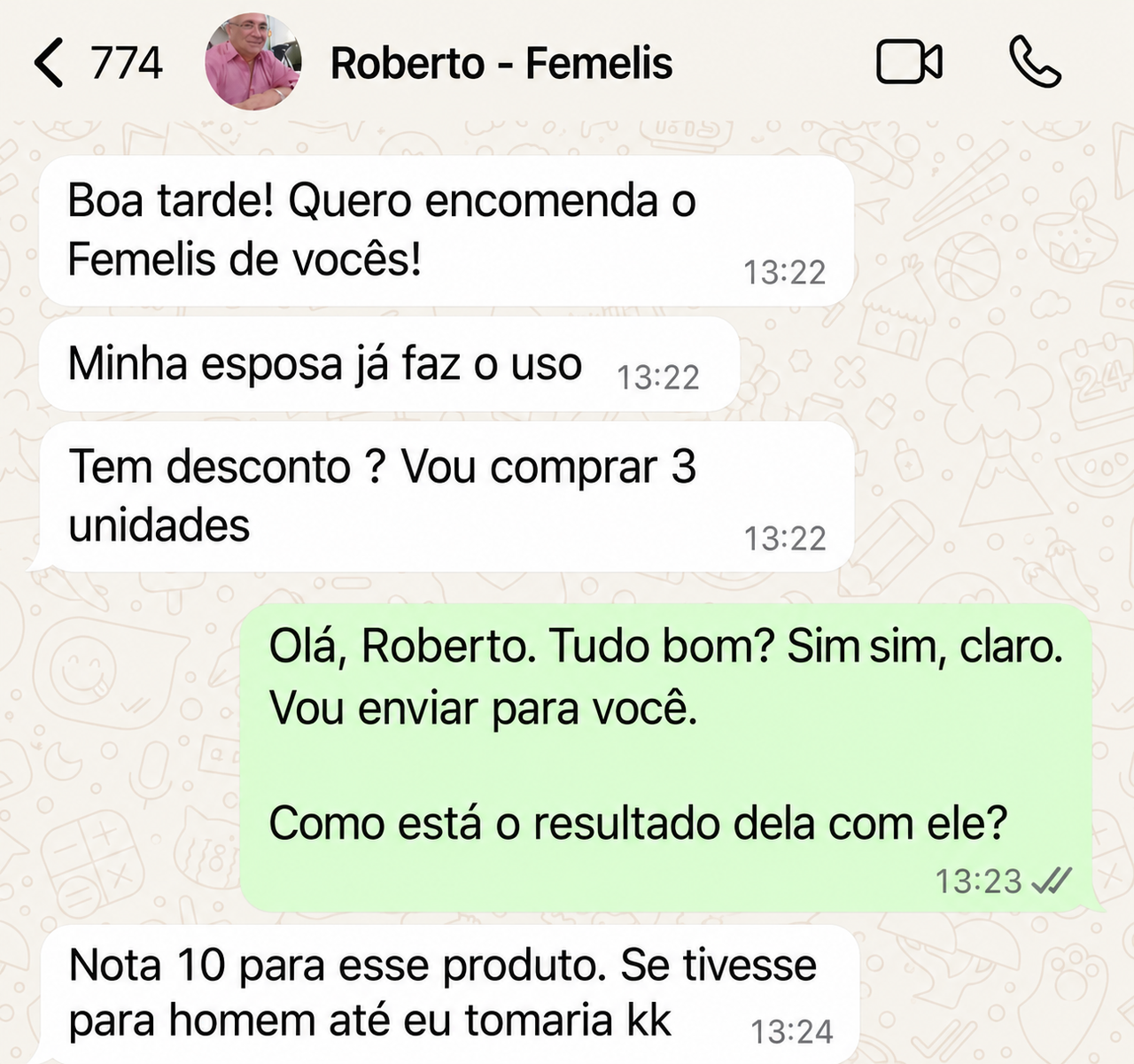 Print WhatsApp cliente FEMELIS