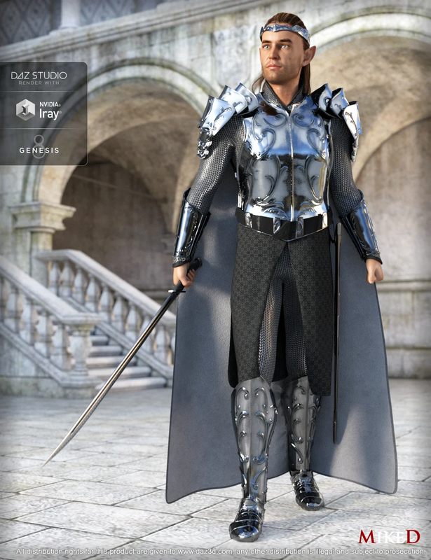 md dforce hd elven royal armor for genesis 8 males 00 main daz3d