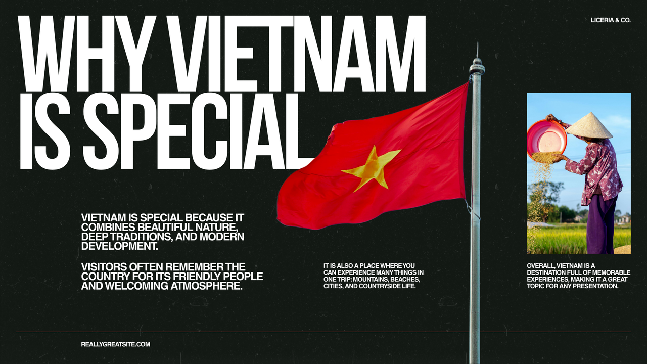 Red and White Bold Vietnam Presentation