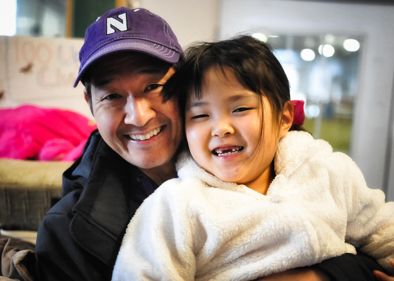 Asian father and daughter