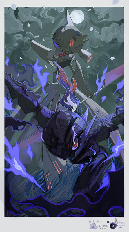 ceruledge-and-iron-valiant-pokemon-drawn