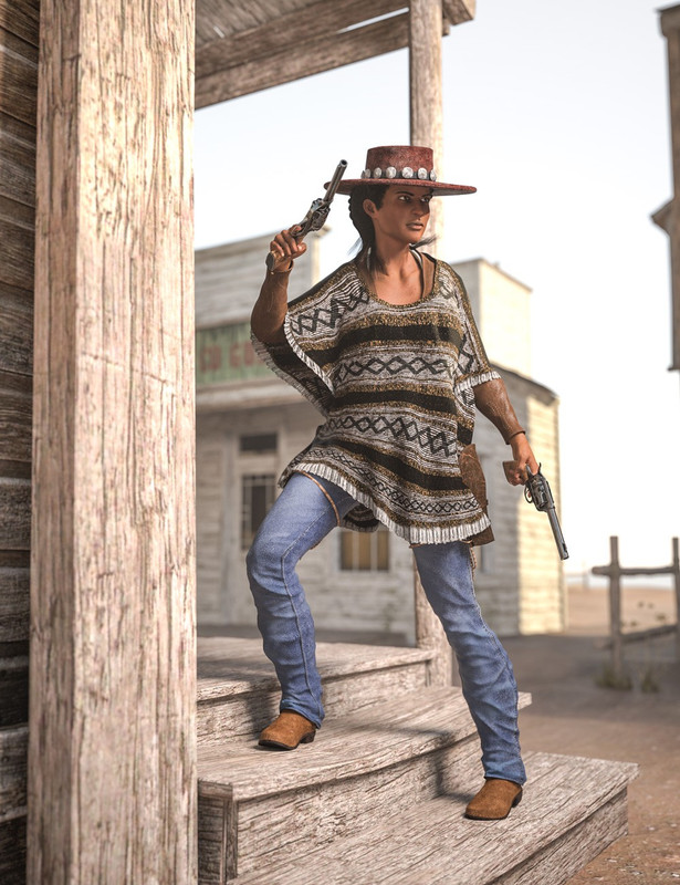 Dusty HD Cowgirl Outfit for Genesis 8 Female(s)