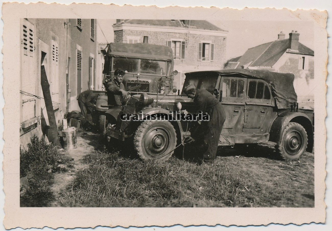Orig. Foto Wagenpark Kübelwagen Adler 3 Gd Hensc