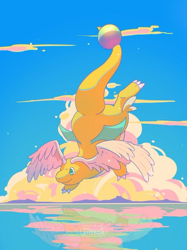 dragonite-and-mega-dragonite-pokemon-and