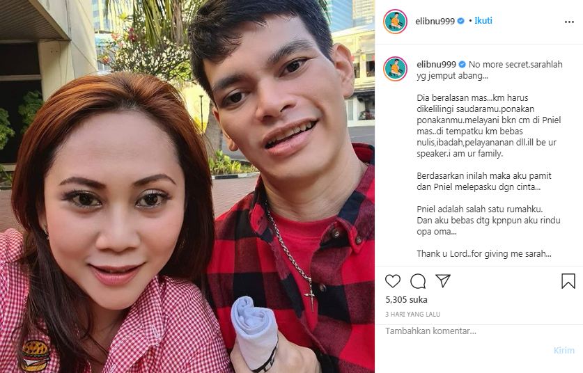 El Ibnu bersama Sarah (Instagram/elibnu999)