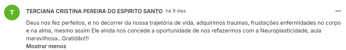 Depoimento de aluna