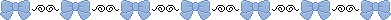 Divider of blue bows divided by black swirls