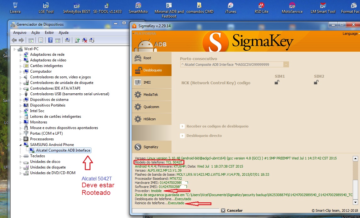 Desbloqueio 100% pela Sigma