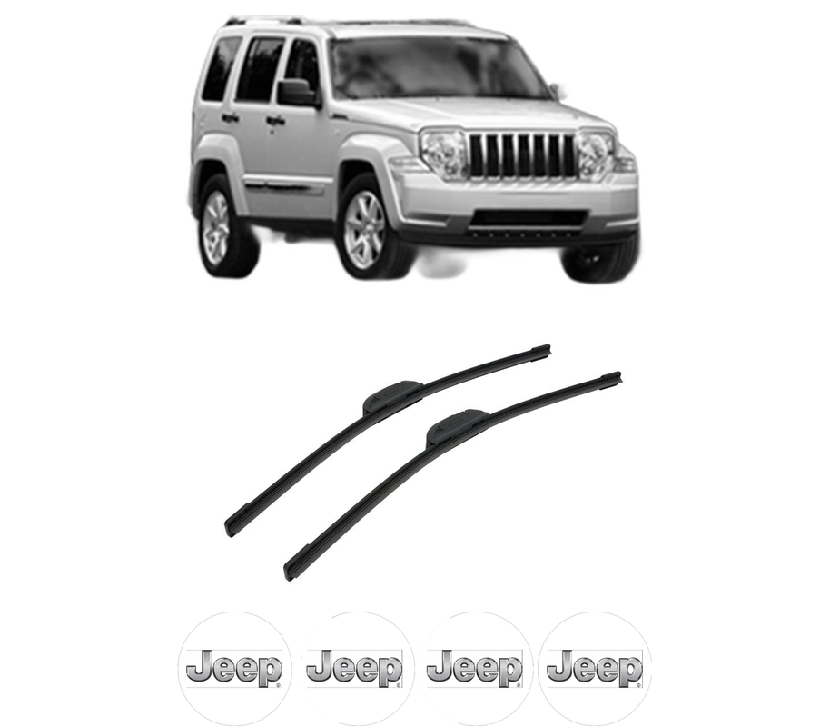 Set stergatoare auto JEEP CHEROKEE (KK) din 2008-2013, pentru parbriz auto, 2 bucati, Bosch Aerotwin Retrofit, din cauciuc siliconat rezistent, 4 Stickere Auto JEEP
