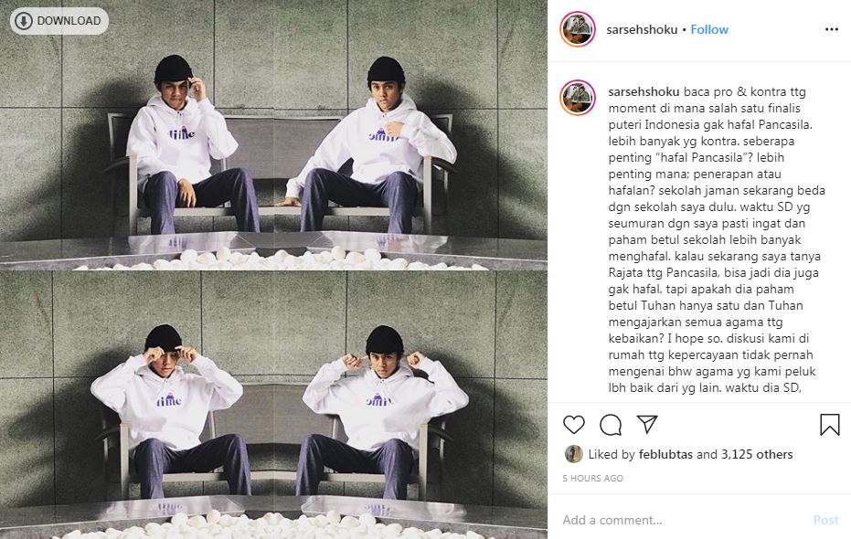 Postingan Sarah Sechan
