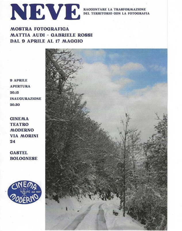 “Neve”: immagini del territorio in trasformazione dal 9 aprile al 17 maggio 2026 al Cinema Moderno di Castel Bolognese (Ra)