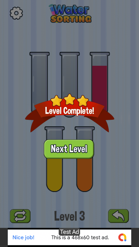 Water Sorting - Puzzle Game Android Studio Project with AdMob Ads + Ready to Publish
