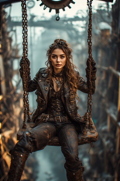 A-woman-seated-on-a-rusty-meta-6
