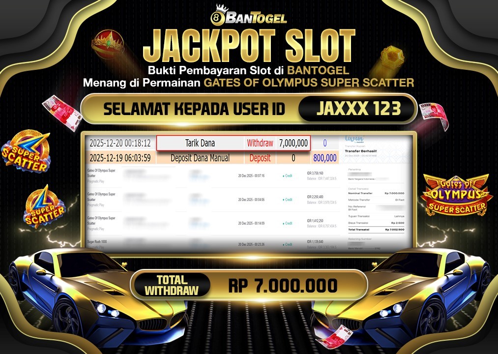 BUKTI JACKPOT LUNAS BANTOGEL