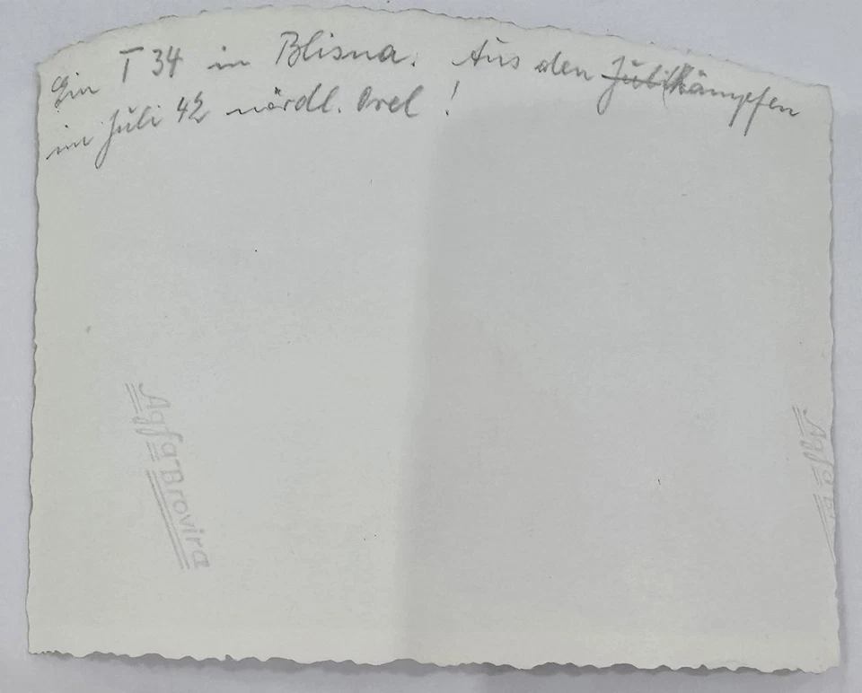 Foto Blizna Polen 1942 Zerstörter Russischer Sowjetischer Panzer T 34 Kennung (1)