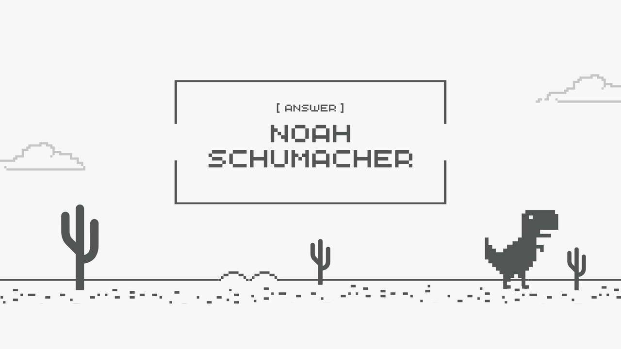 White Gray Modern Pixel Dino Trivia Game Night Presentation