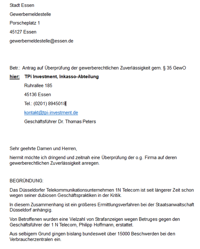 Antrag auf Überprüfung der gewerberechtlichen Zuverlässigkeit Antrag auf Überprüfung der gewerberechtlichen Zuverlässigkeit