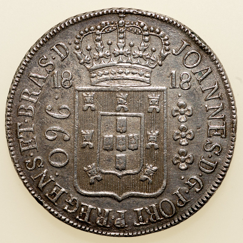 960 reis Juan Príncipe Regente de Portugal y Brasil. 1818. PAS6021