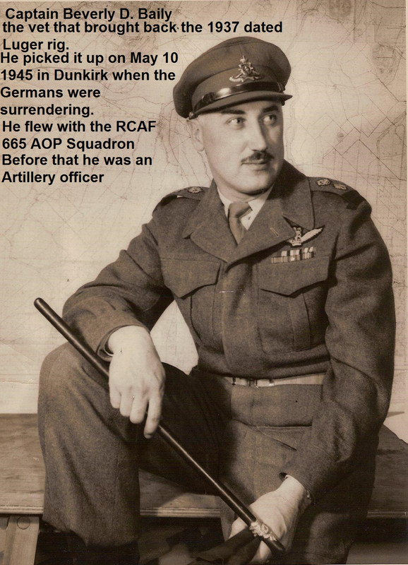 Capt Beverley D. Baily the Canadian vet that brought back the 1937 dated Luger rig