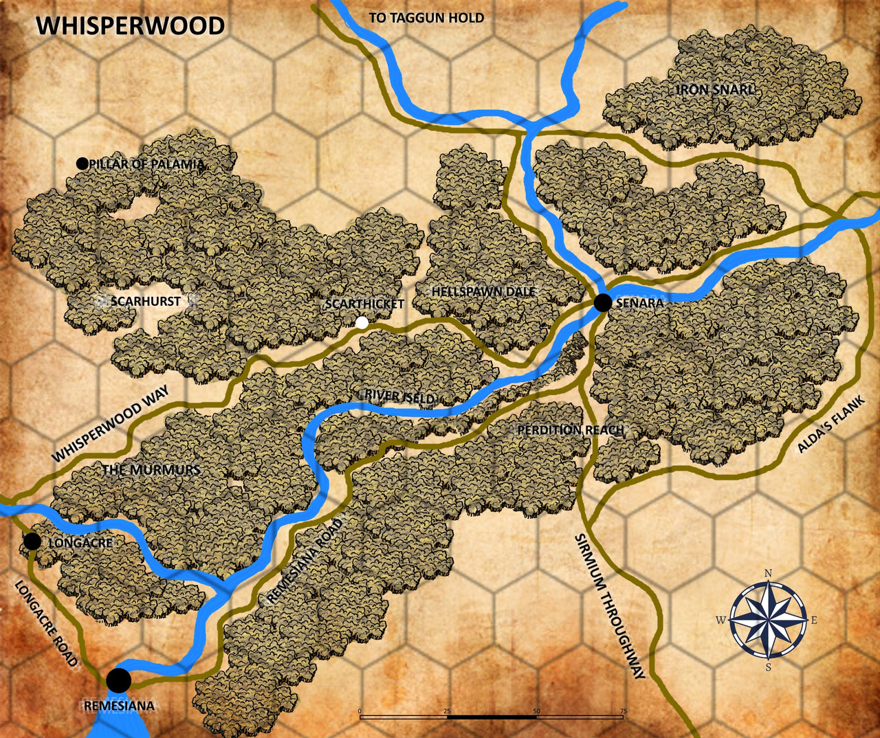 senara Hex Map grid