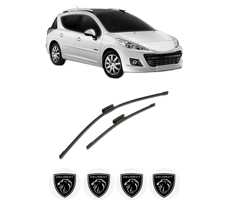 Set stergatoare auto PEUGEOT 207 SW Estate Van (WK_) din 2007-2012, pentru parbriz auto, 2 bucati, Bosch Aerotwin Multi, din cauciuc siliconat rezistent, 4 Stickere Auto PEUGEOT