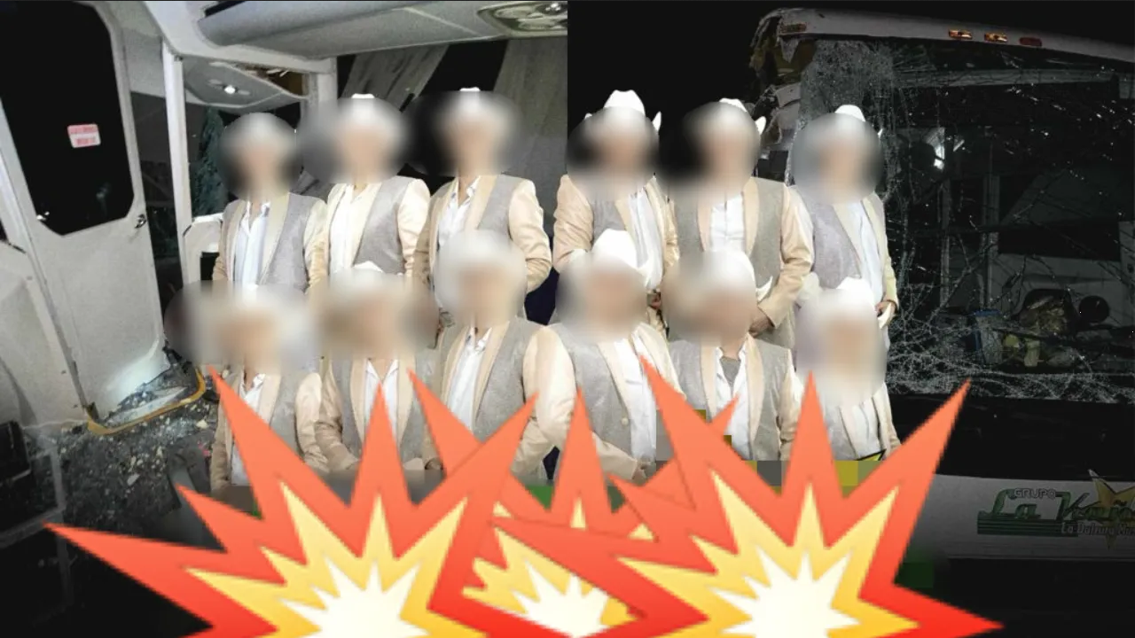 Banda regional mexicana sufre aparatoso accidente en carretera, todo quedó destruido