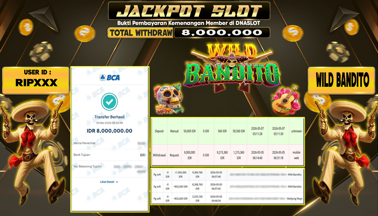 JACKPOT SLOT WILD BANDITO 05 MAY 2026