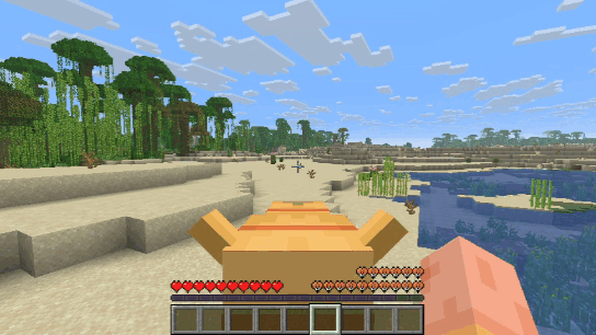 The player constantly jumps on the camel